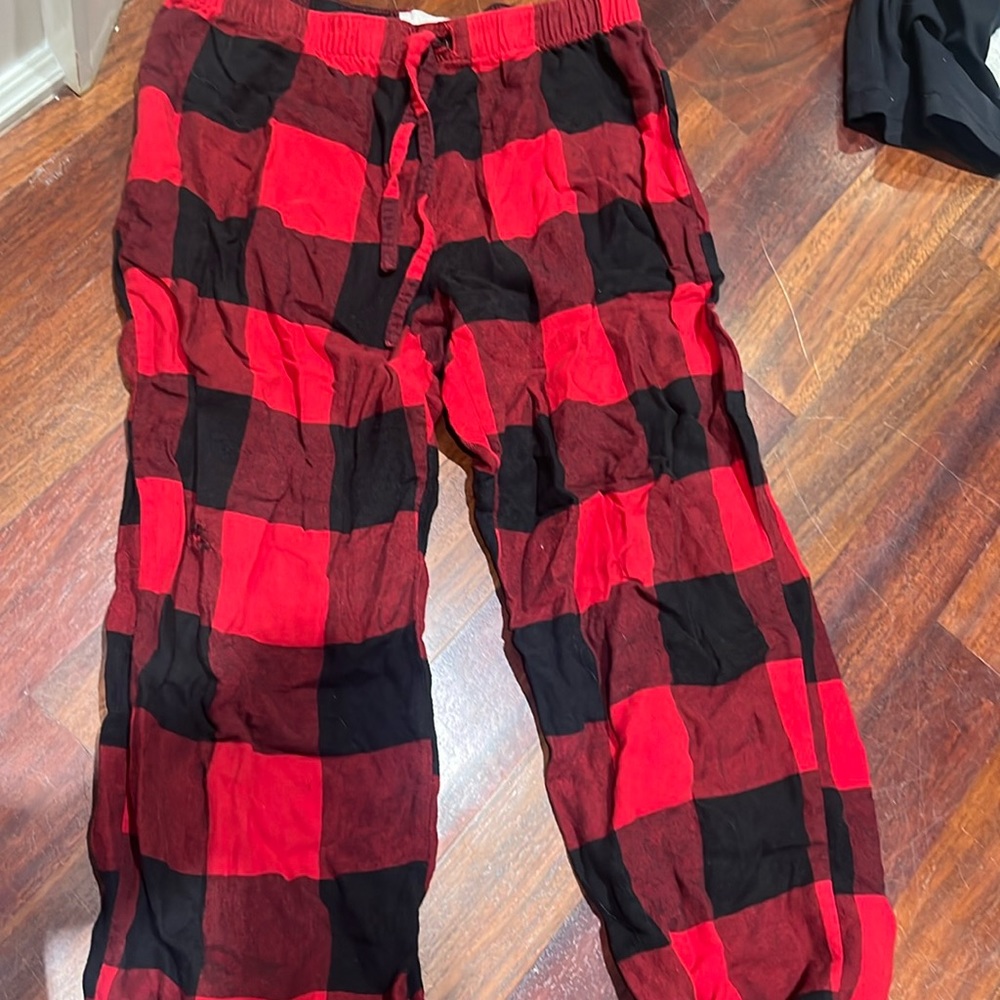 Red and black plaid pajama pants, size XS
